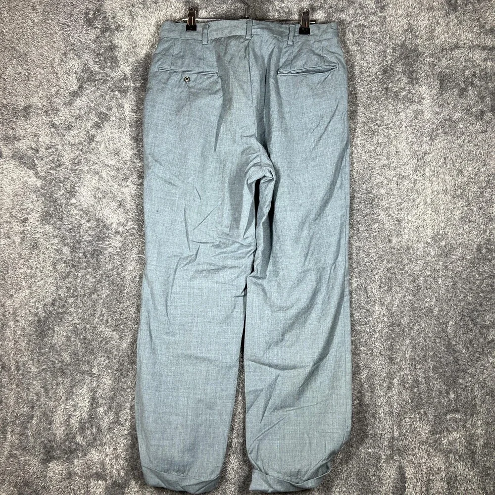 Pendleton Pants Mens 30x26 Gray Tweed Wool Dress Pants Pleated Cuffed Relaxed